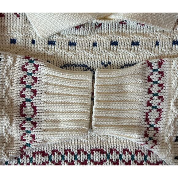 Vintage Alfred Dunner Size XL Cotton Collared Sweater With Cross Stitch Details - Picture 6 of 7